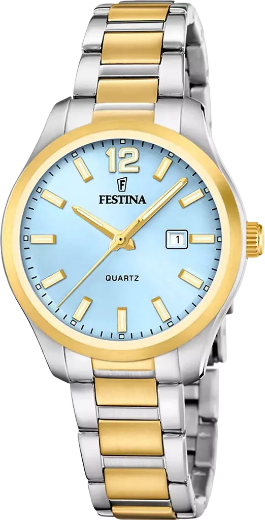 Наручные часы женские Festina F20739/3 Classics со стальным корпусом WR 50 м и голубым циферблатом