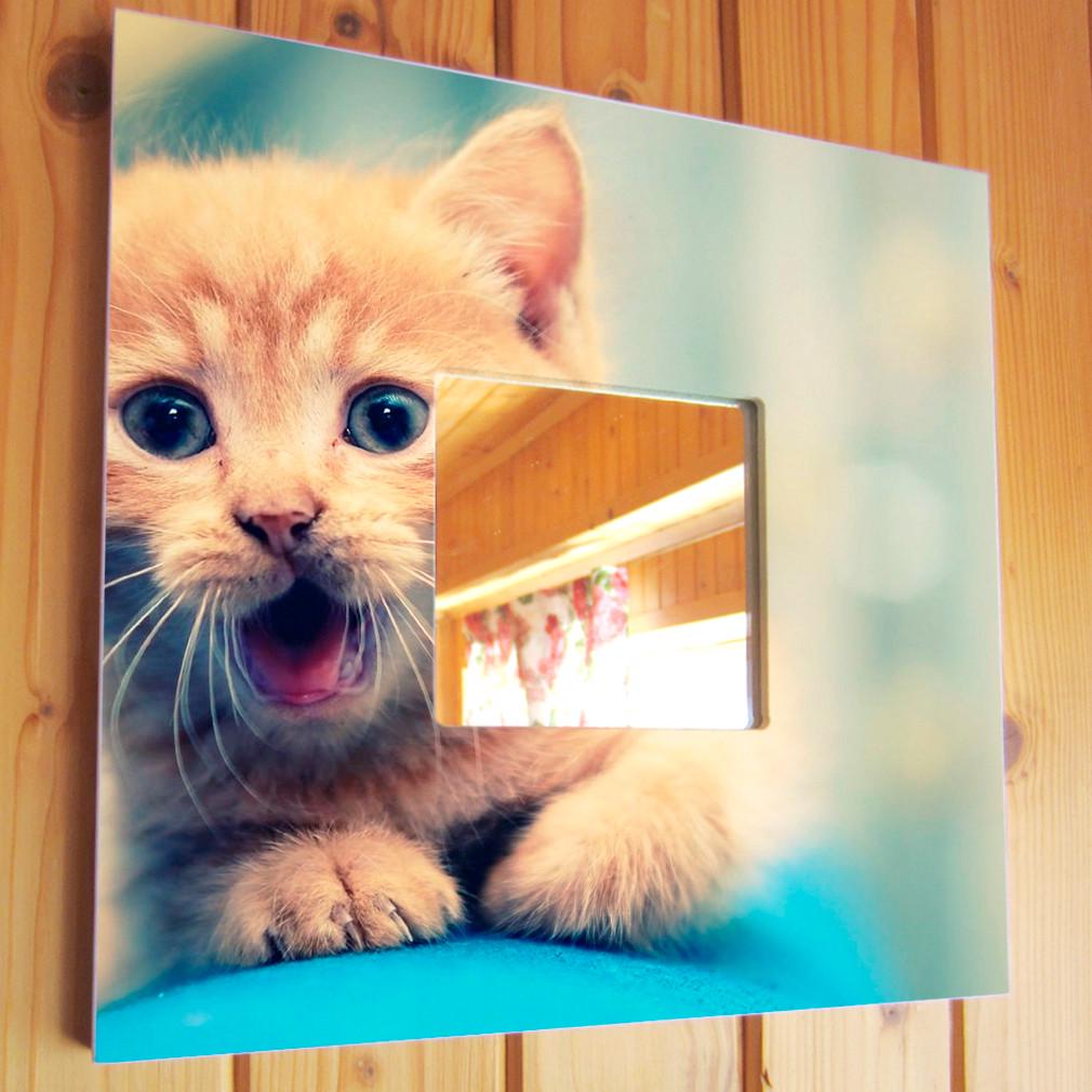 Зеркало декоративное Котенок с голубыми глазами 260х260 мм (M03690)