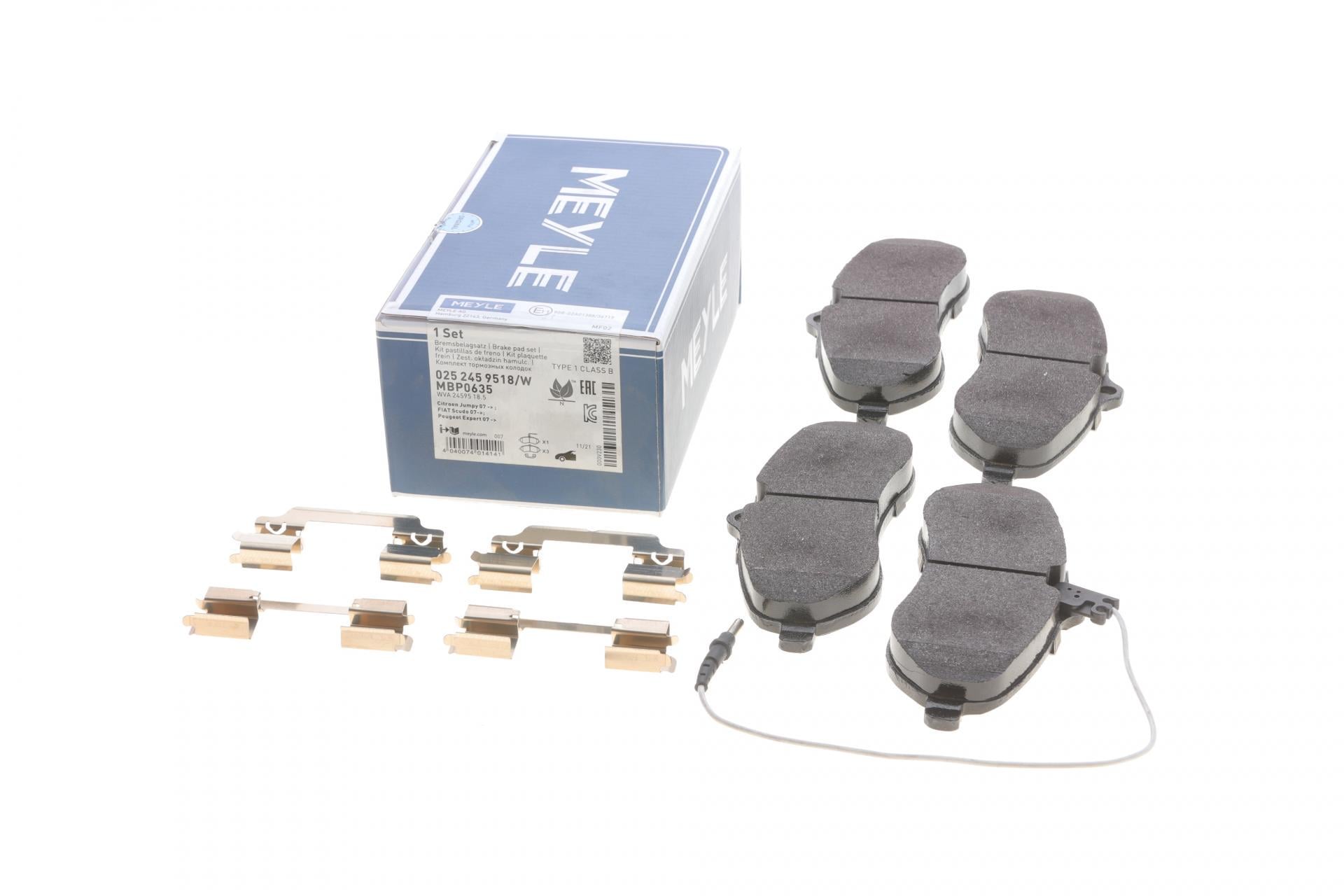 Тормозные колодки передние Meyle для Fiat Scudo 07- (025 245 9518/W)