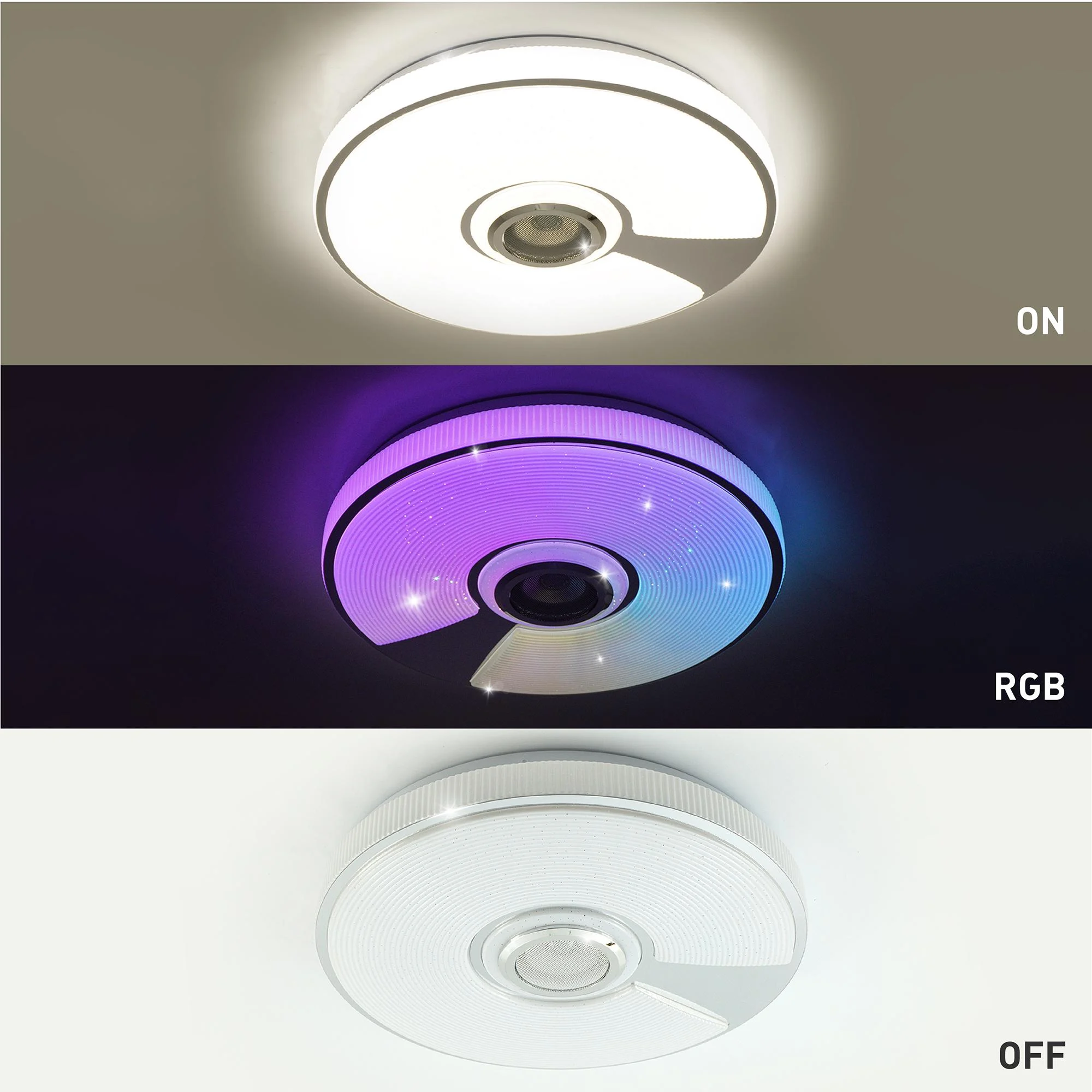 Люстра музыкальная ESLLSE SONG R RGB с пультом 80W 380x70 мм Белый (10452) - фото 7