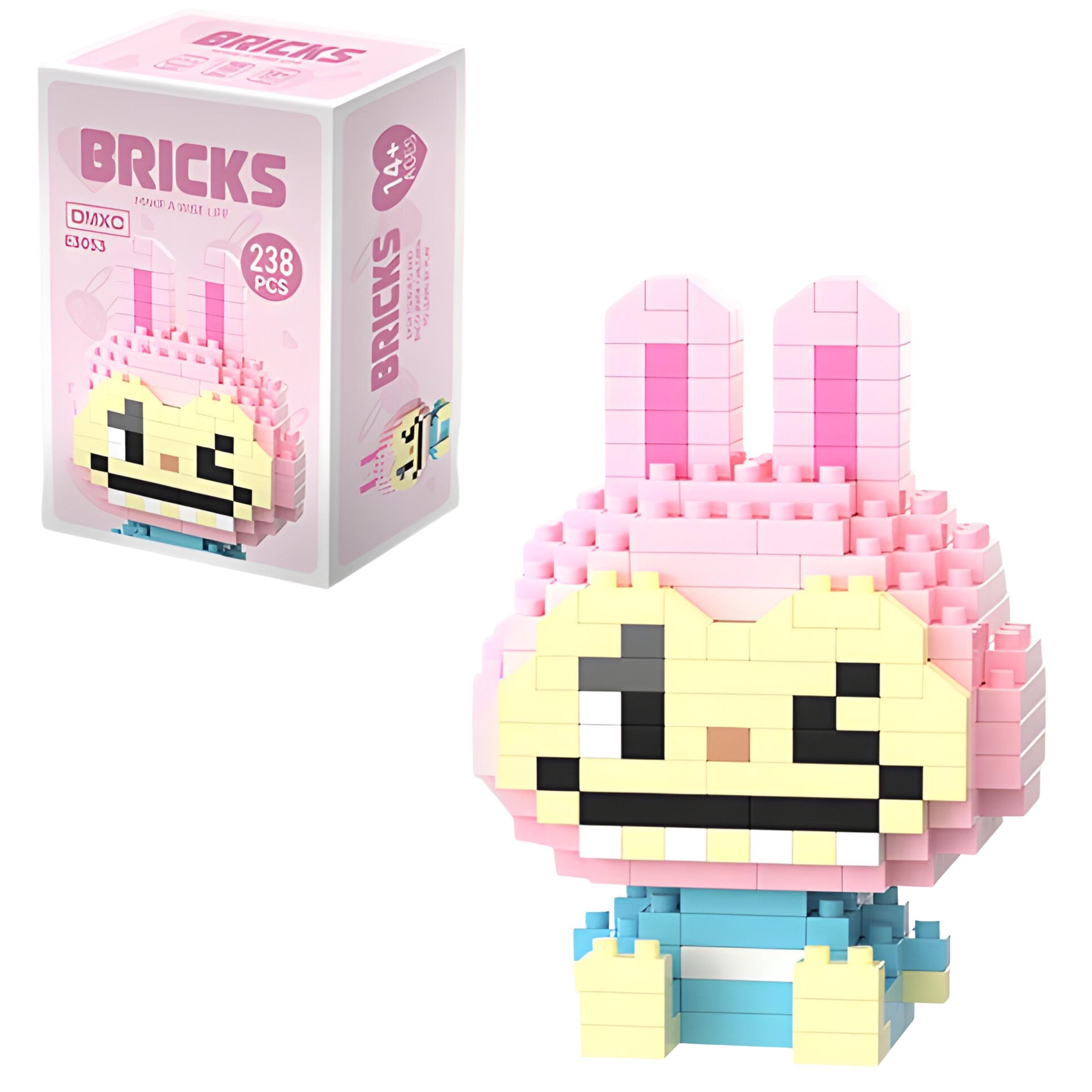 Конструктор детский Bricks Зайка Лабуба 238 дет. Розово-голубой (E3053)