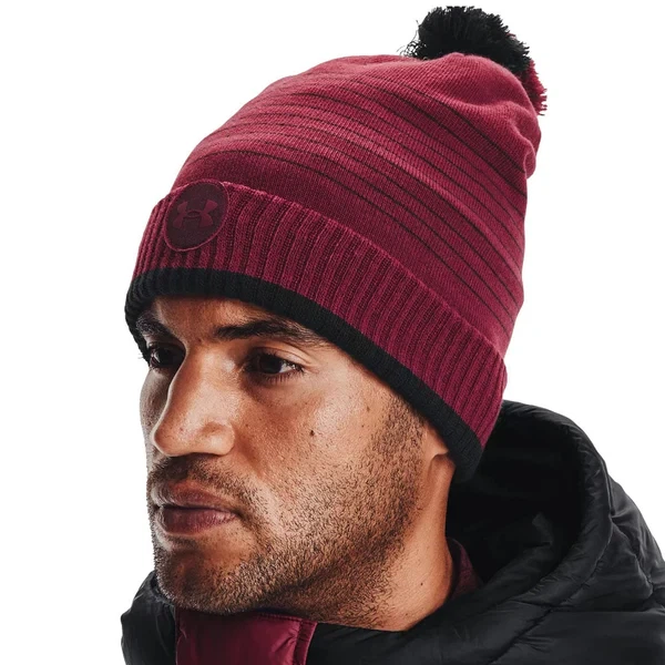 Шапка мужская зимняя Under Armour Halftime Fleece теплая флисовая OS Бордовый (679047)