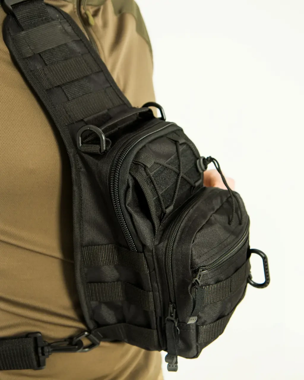 Рюкзак тактический через плечо с системой Molle 6 л Черный (2549774468) - фото 7 Рюкзак тактический через плечо с системой Molle 6 л Черный (2549774468) - фото 7