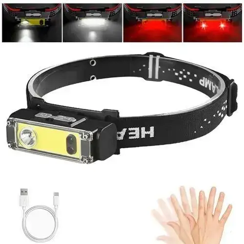 Фонарь налобный BL- T124-ХРЕ+COB White+Red датчик движения 1x18650 Type-C (T124) - фото 5 Фонарь налобный BL- T124-ХРЕ+COB White+Red датчик движения 1x18650 Type-C (T124) - фото 5