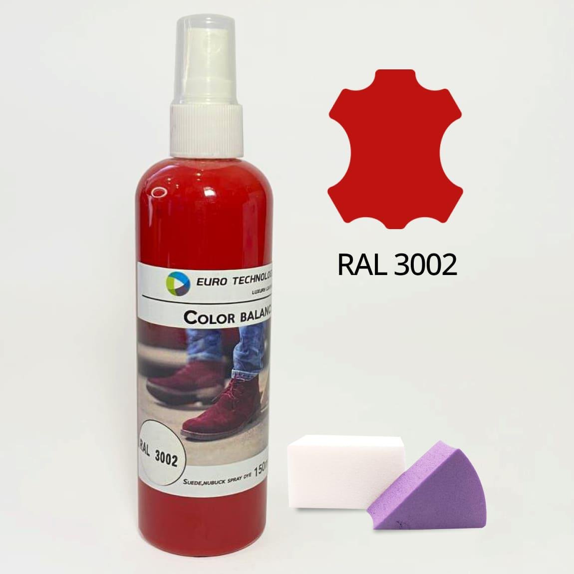 Спрей-фарба Euro Technology для замші/велюру/нубуку 150 мл Кармінно-червоний RAL 3002 - фото 2 Спрей-фарба Euro Technology для замші/велюру/нубуку 150 мл Кармінно-червоний RAL 3002 - фото 2