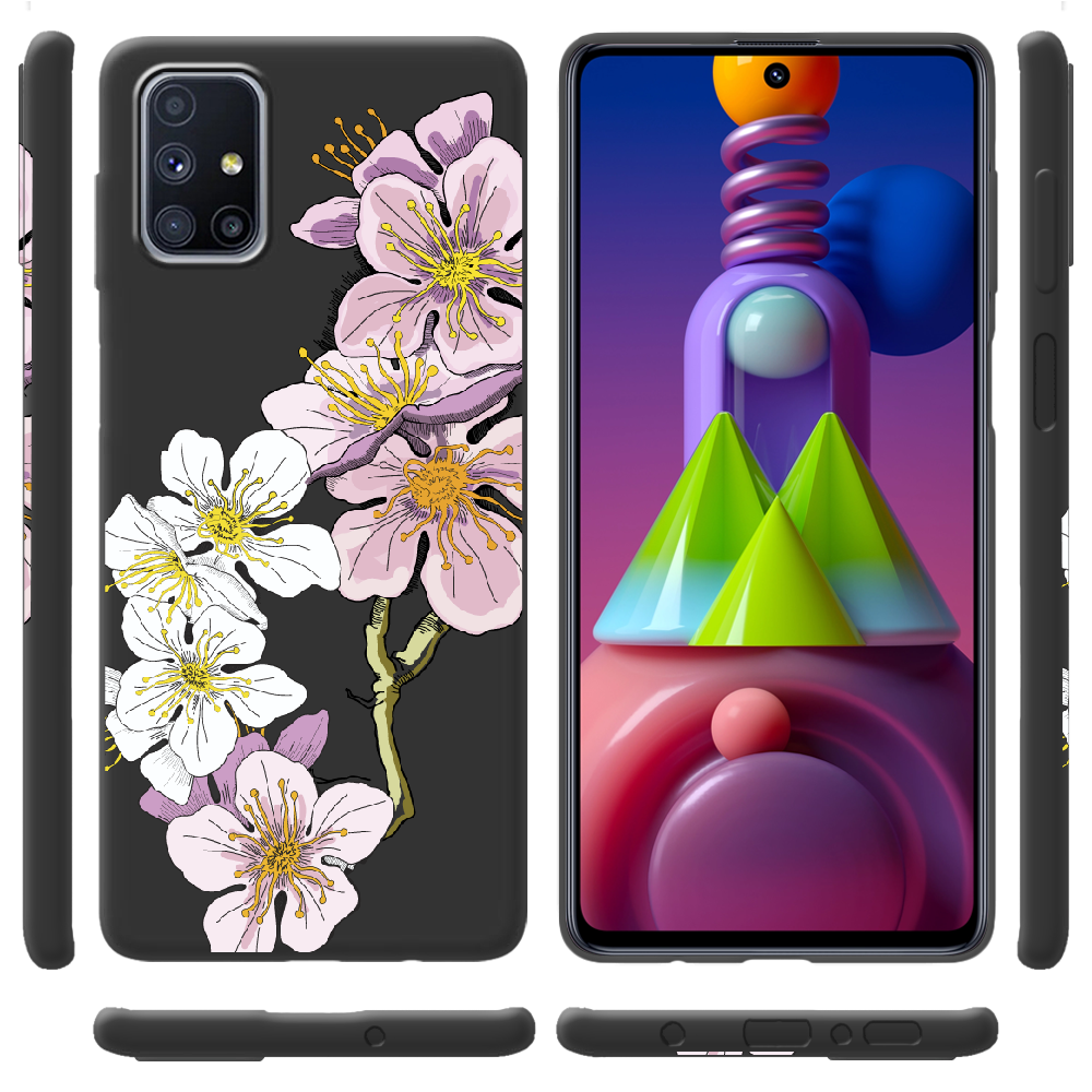 Чохол Boxface Samsung M515 Galaxy M51 Cherry Blossom Чорний силікон (40937-cc4-41345) - фото 2