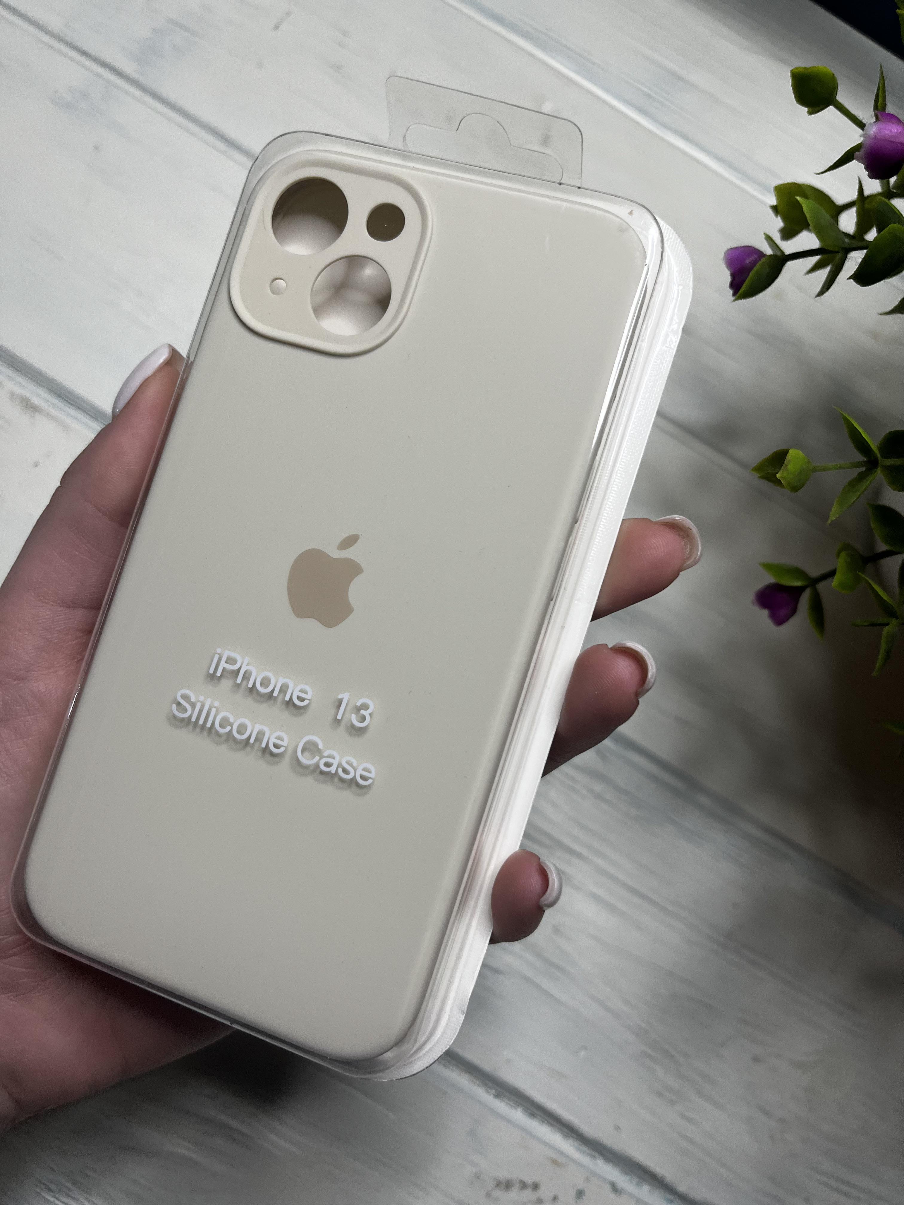 Чехол накладка на iPhone (Айфон) 13 закрытый низ и закрытая камера silicone case full camera Apple - фото 1