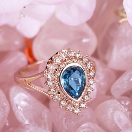 Кольцо с кристаллами Сваровски 096892a Italina р. 16,5 Синий Кольцо с кристаллами Сваровски 096892a Italina р. 16,5 Синий