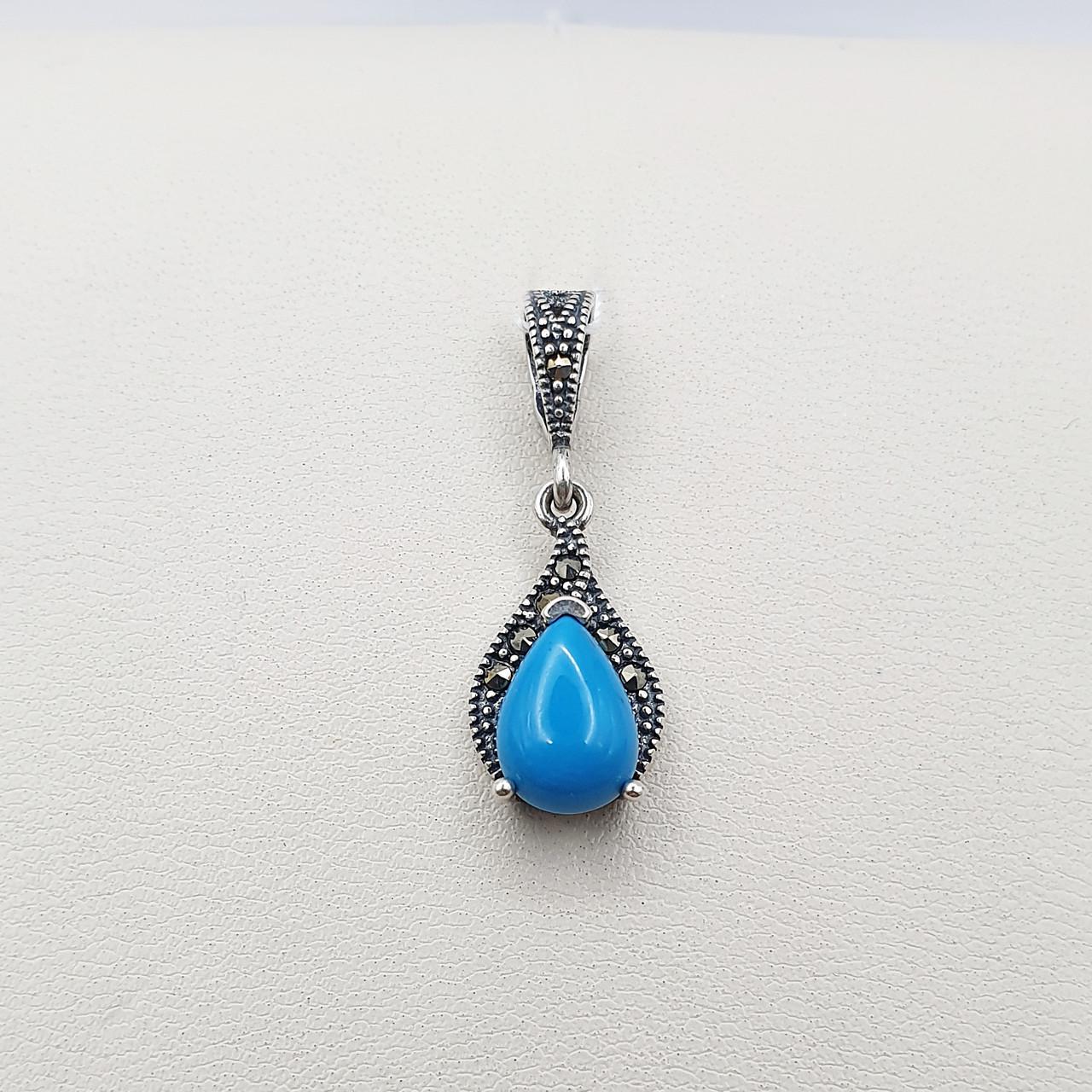 Серебряный кулон с бирюзой и марказитом 2,04 г (2698886239)