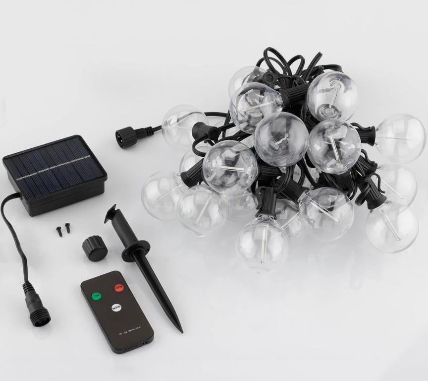 Гирлянда солнечная Lumiled Eremi RGB 20 LED лампочек G50 10,6 м RGB/Теплый белый (33977480)
