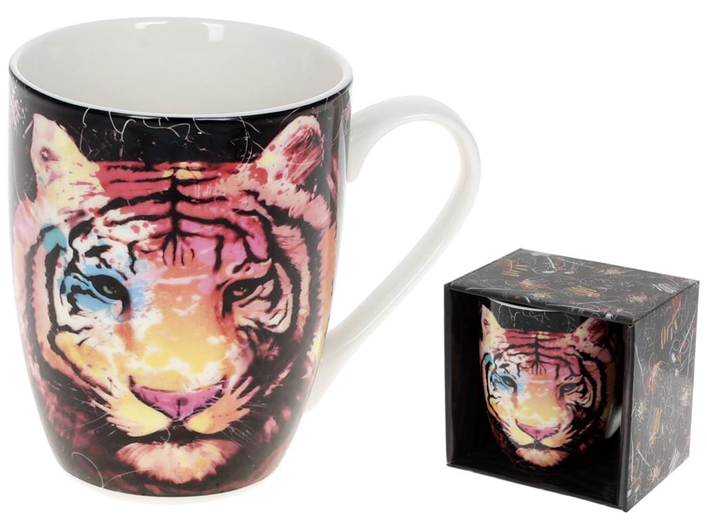 Кружка фарфоровая Тигр 380 мл Черный (BDI-K017)