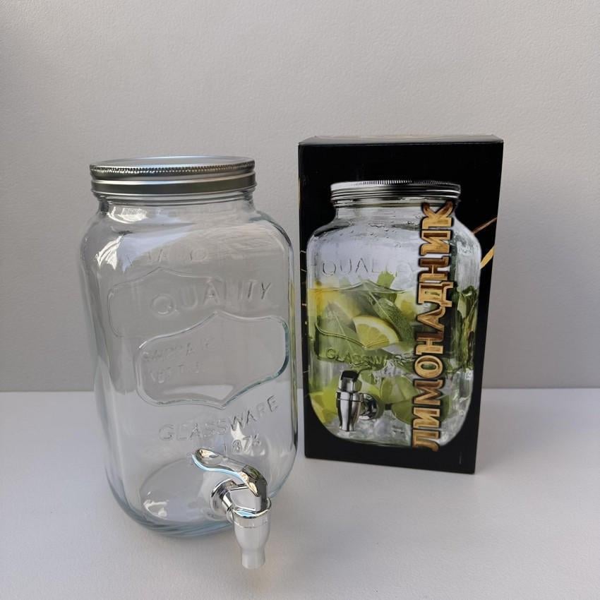 Лимонадник S&T 9037-02 стеклянный с металлической крышкой 3,5 л (2601594909)