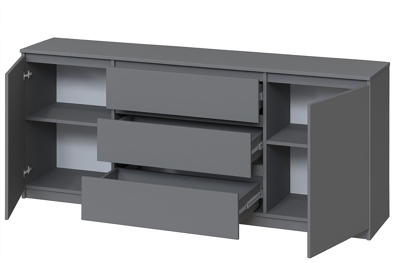 Комод Мастер Форм Брайт 1800х376х730 мм Антрацит (33116) - фото 2