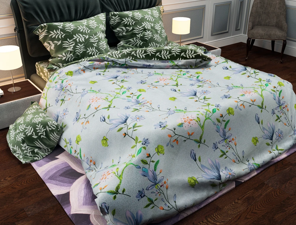 Комплект постільної білизни ТМ Черешенька із бязі Gold двоспальний євро 200х220 cм (40106)