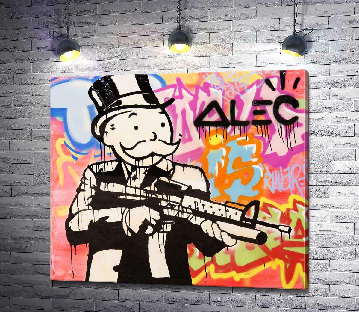 Картина ArtPoster Штурмовая винтовка (Assault rifle) – Алек Монополи (Alec Monopoly) 100x87 см Модуль №1 (000312)