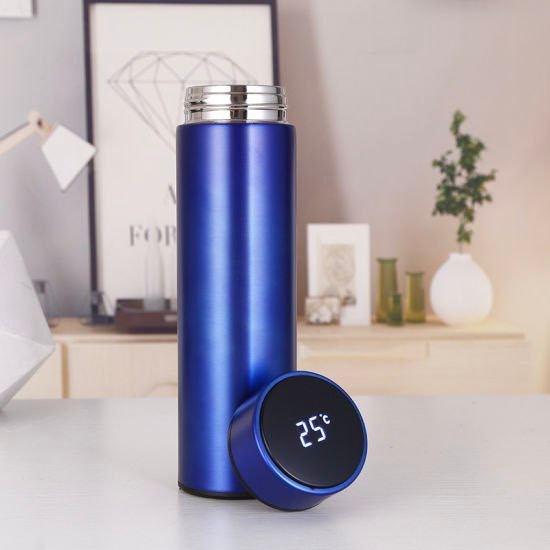 Термокружка-термос смарт из нержавеющей стали с термометром 500 мл Синий (XAA-345)