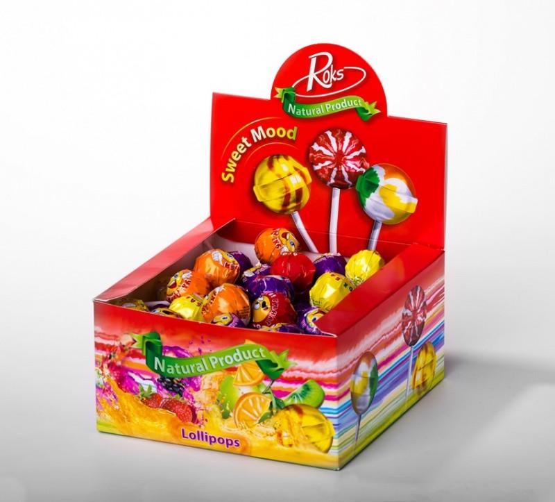 Леденцы на палочке ROKS ассорти 12 г 26 мм 80 шт. 960 г (691)