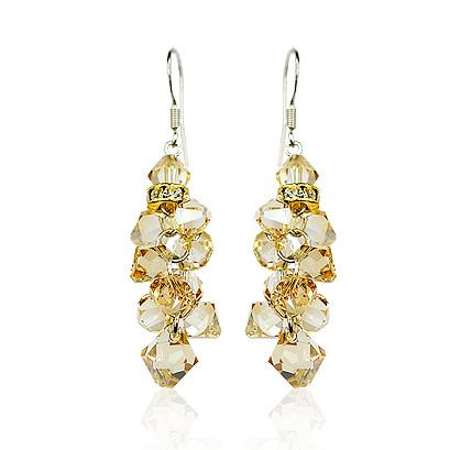 Серьги с кристаллами Сваровски Showfay 980516 Медовый