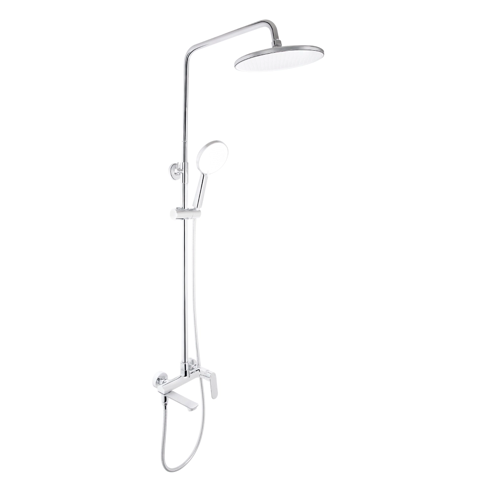 Душевая система с изливом Qtap Evia k30 универсальная на три потребителя Chrome (47583)