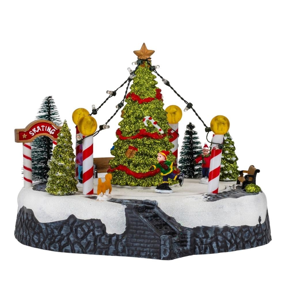 Новорічна карусель з підсвічуванням і музикою Різдвяна ялинка 21x18 см (6026-004)