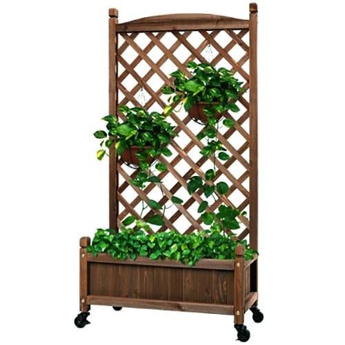 Кашпо со шпалерой из дерева Бомдели Капучино (КШР-002209)