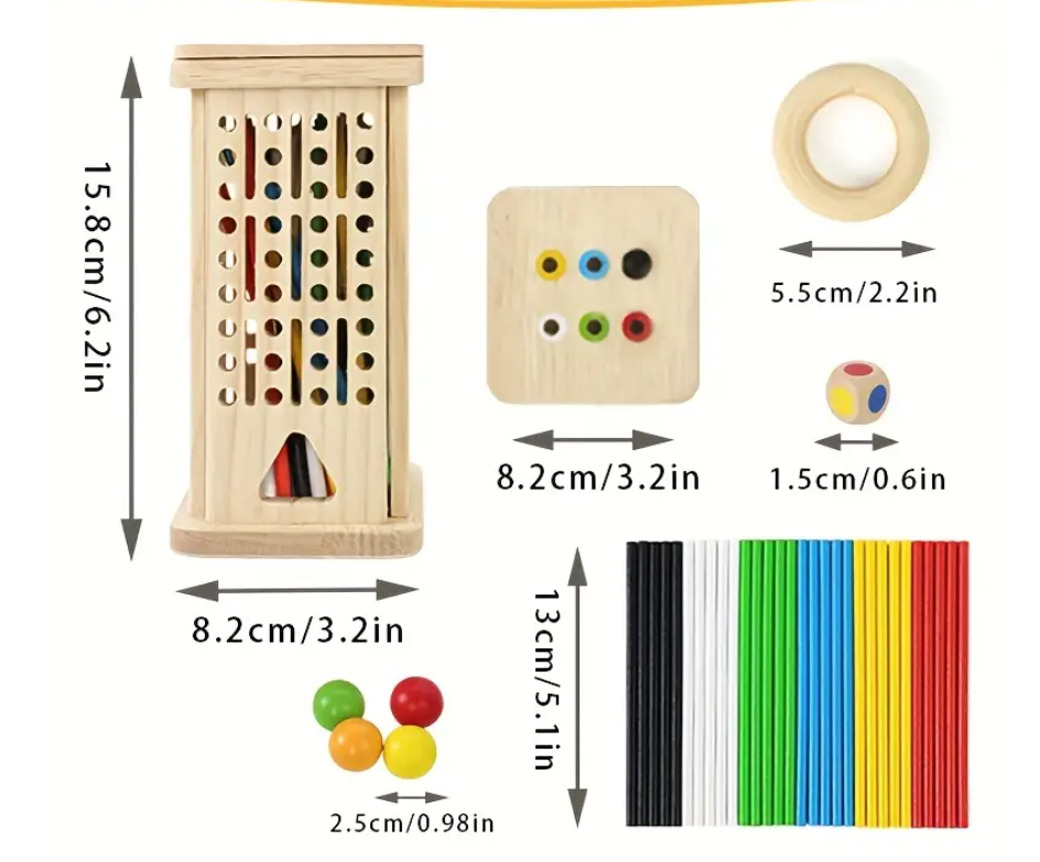 Настольная игра логическая из дерева Учим цвета и моторику с палочками и кубиком от 3 лет (826) - фото 9 Настольная игра логическая из дерева Учим цвета и моторику с палочками и кубиком от 3 лет (826) - фото 9