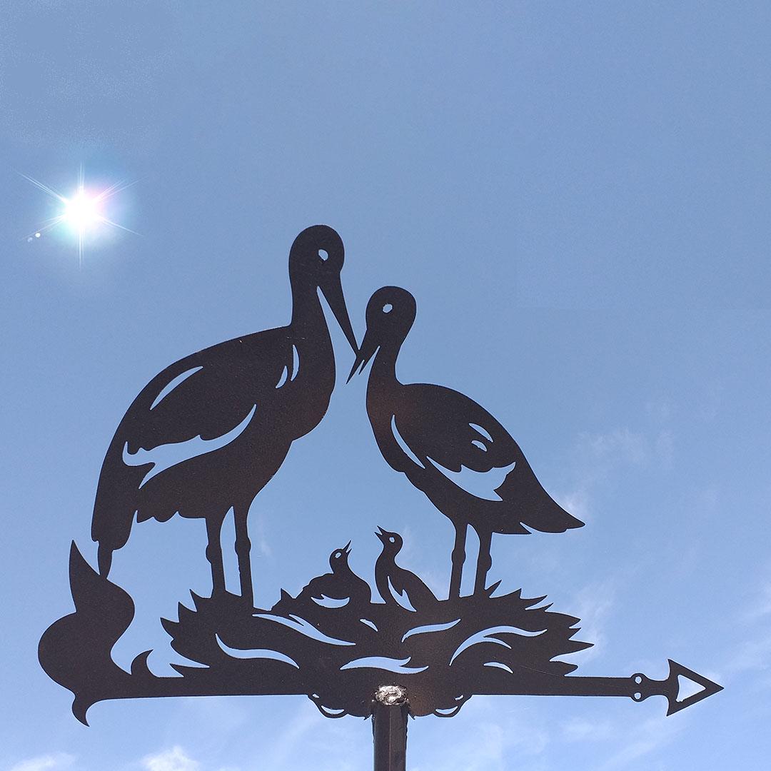 Флюгер на дом Аисты с двумя птенцами (27478790)