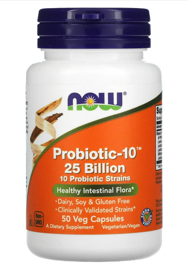 Пробиотик NOW Foods Probiotic-10 25 billion 50 Veg Caps