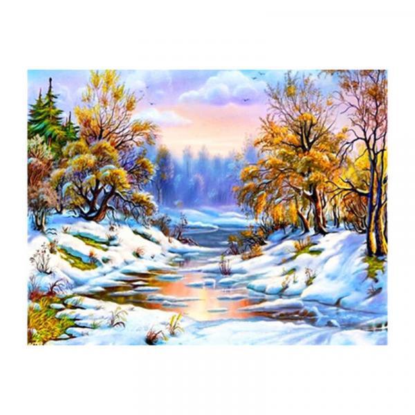 Алмазна мозаїка TK Group Зимова річка 40х30 см з рамкою в коробці (GB74017-mt)