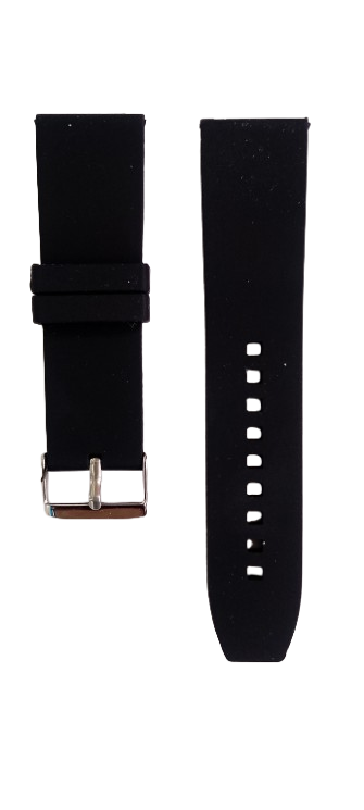 Ремешок для часов силиконовый 24х185 мм Черный (2467)