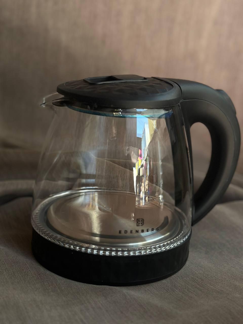 Електрочайник Edenberg EB-83552 скло 1,2 л 1500 Вт Чорний (19037864)