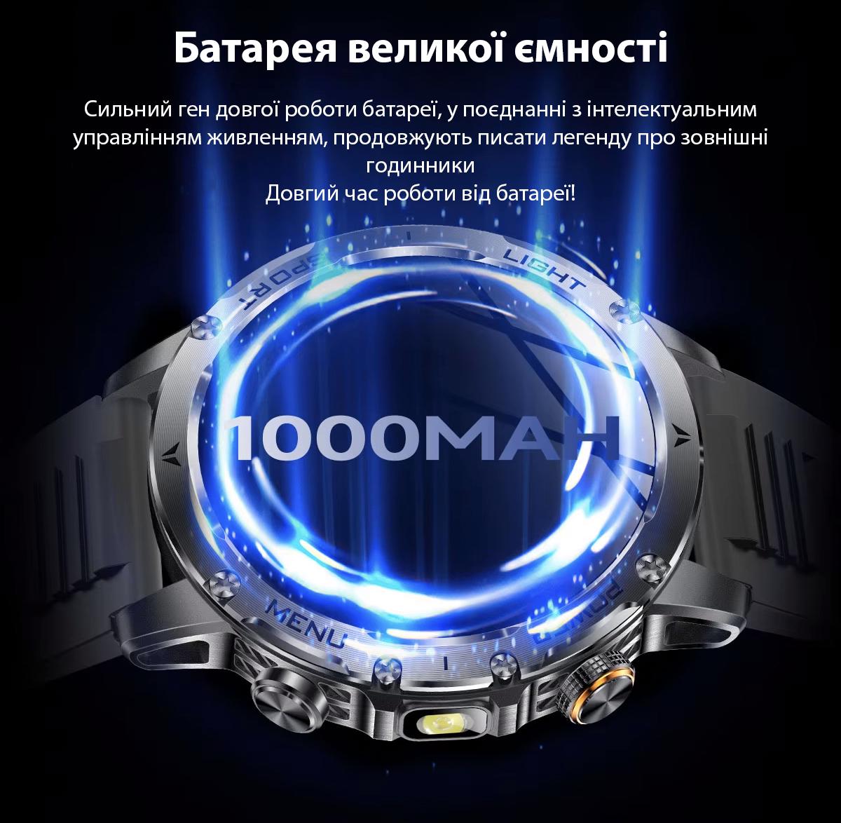 Смарт-годинник військовий Smart Power Ultra AK87 з двома ремінцями (29015269) - фото 10