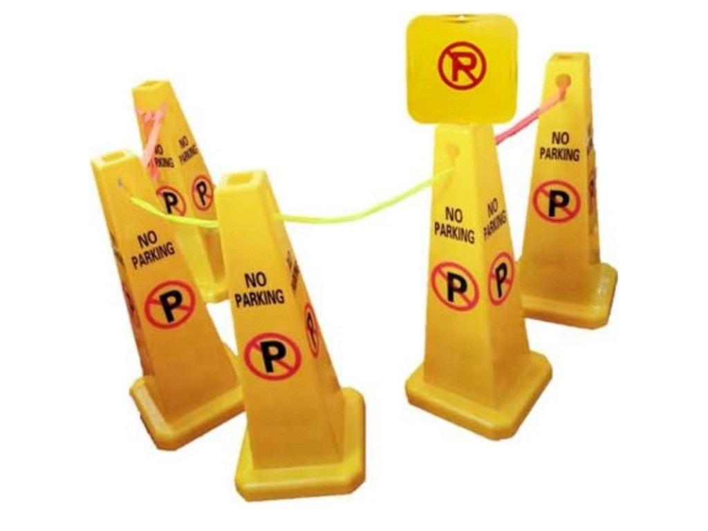 Стовпчик огороджувальний «No Parking» пластиковий паркувальний стовпчик з написом 67 см Жовтий - фото 5