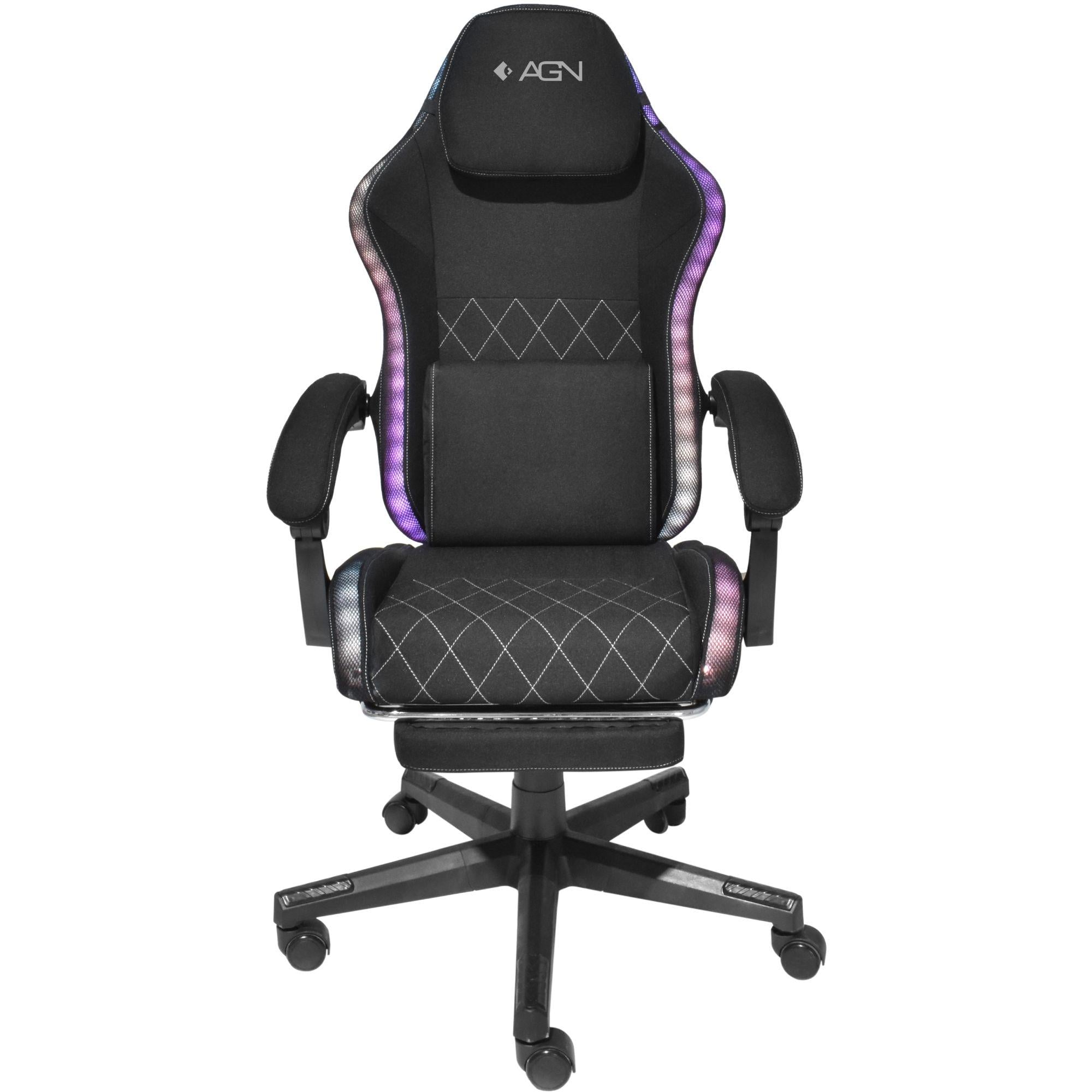 Кресло игровое AGN 09-21 до 150 кг газлифт 3 класса с RGB подсветкой Черный (AGN09-21)