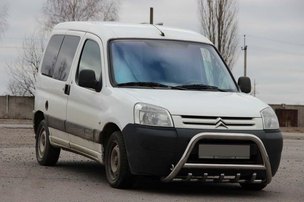 Кенгурятник WT003 51 мм CAN для Peugeot Partner 1996-2008 гг. нержавеющая сталь Хром