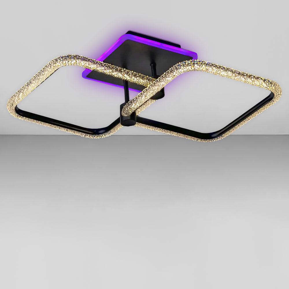 Люстра стельова світлодіодна Light House SC-19374/2C BK PK/BU/PL 64W/12W 420х420х150 мм Чорний