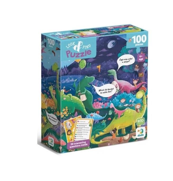 Пазл DoDo Ищи и находи Страна динозавров 300669 100 деталей 33х47 см в коробке (4823115911032)