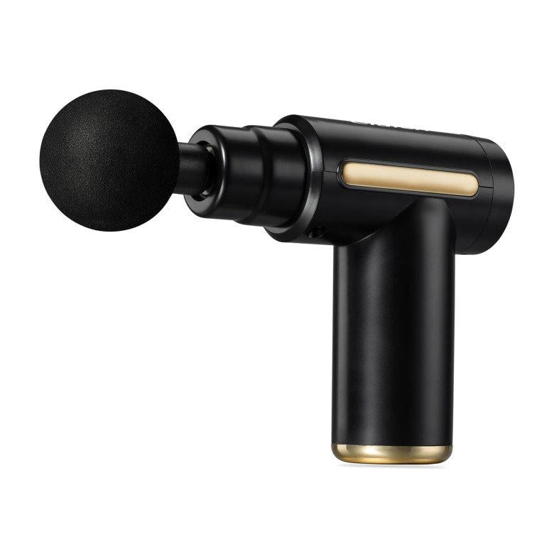 Масажер для шиї/голови та ніг перкусійний імпульсний Massage Gun з 4 насадками та USB Чорний