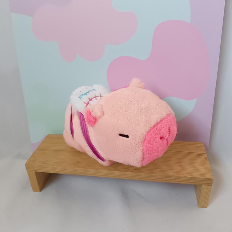 Браслет игрушка Капибара с черепахой на руку поет 15 см Розовый (24984751)