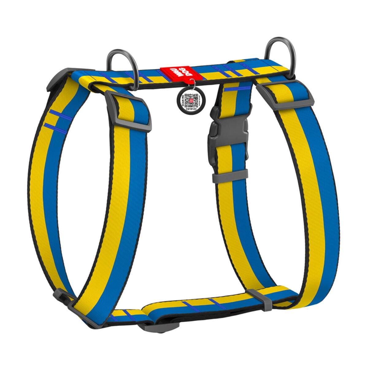 Шлей для собак анатомический Waudog Colors of freedom Nylon с QR-паспортом/нейлон XL 35 мм х 55-95 см х 70-110 см (323-4020 Col)