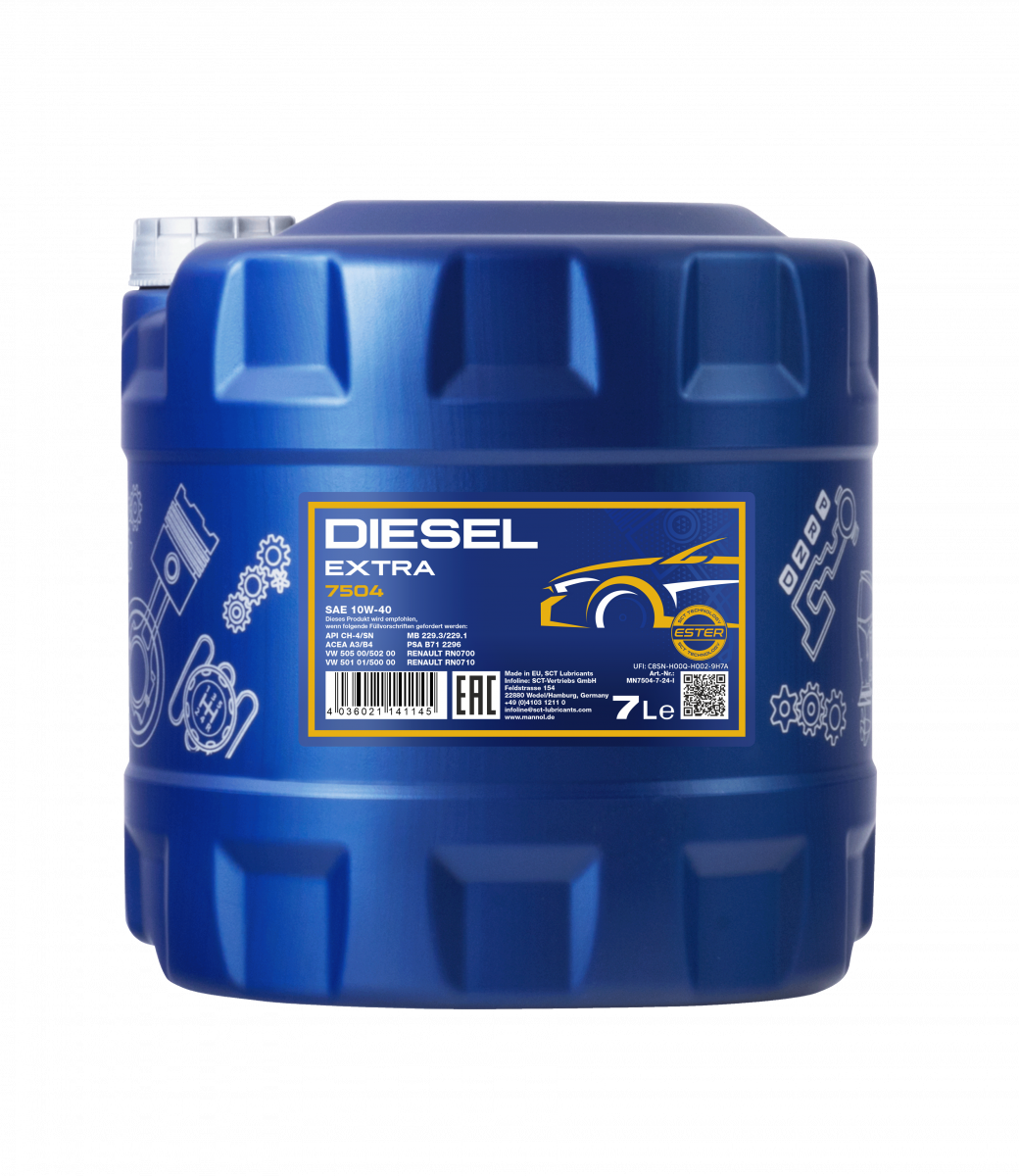 Моторное масло Mannol Diesel Extra 10W-40 7504 7 л