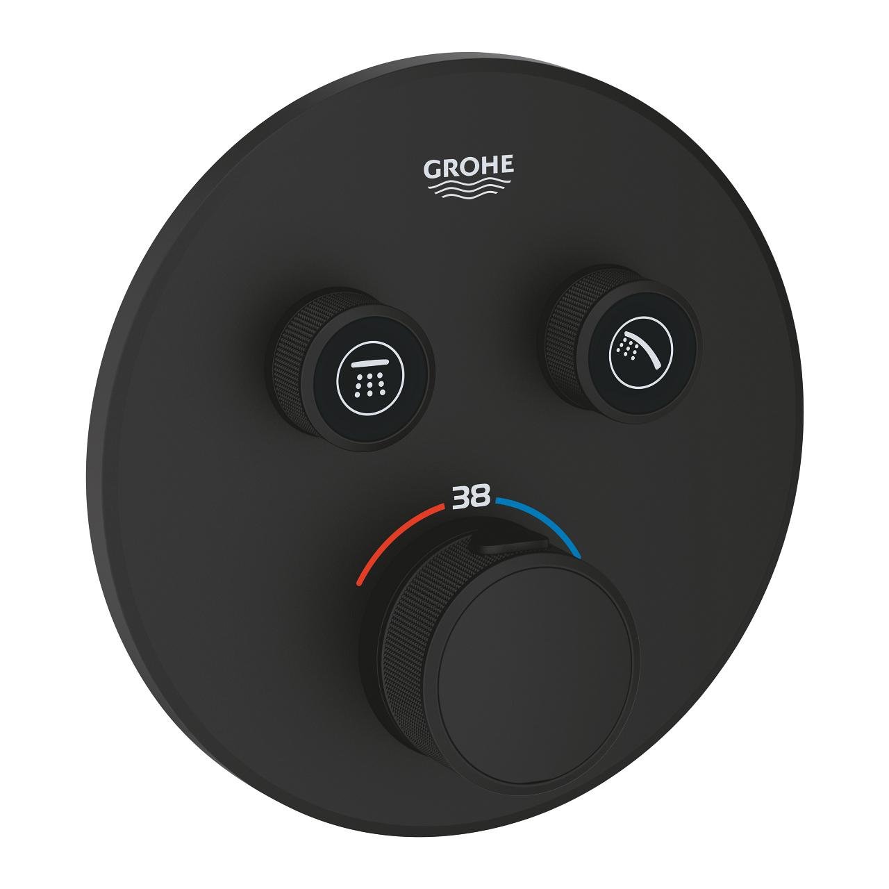 Зовнішня частина змішувача Grohe Grohtherm SmartControl 29507KF0 з термостатом Чорний (170580) Зовнішня частина змішувача Grohe Grohtherm SmartControl 29507KF0 з термостатом Чорний (170580)