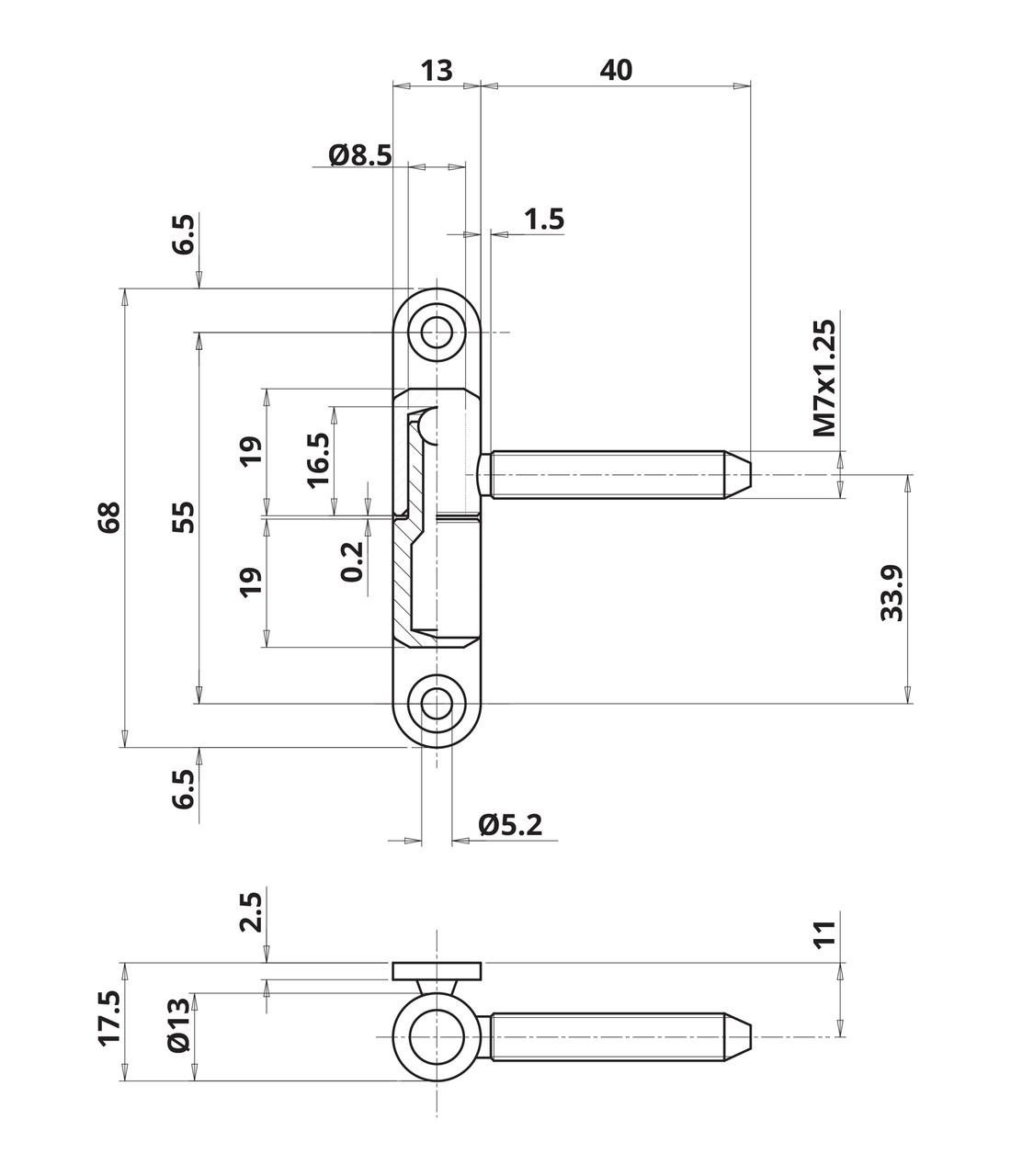 Петля ввертная OTLAV P09 d 13 штированая на планке бихром (P09130A) - фото 2 Петля ввертная OTLAV P09 d 13 штированая на планке бихром (P09130A) - фото 2