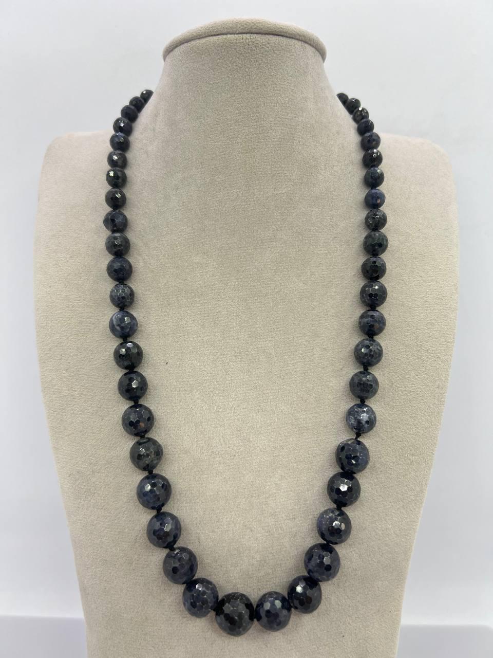 Бусы сапфир 50 см 59 г Синий (11588)