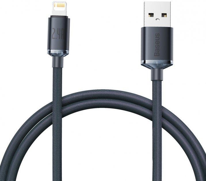 Кабель Baseus CAJY000101 Crystal Shine Series Fast Charging Cable USB to Lightning 2,4 A 2 м Black