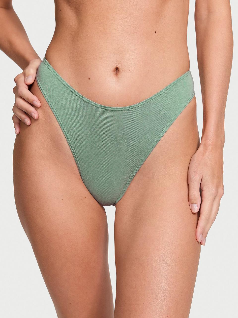 Трусики женские Victoria's Secret Stretch Cotton High-Leg Scoop стринги XL Зеленый (2350630919)