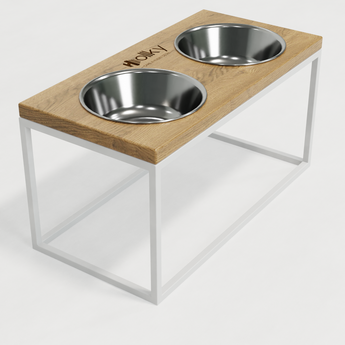 Миски на подставке для средних и больших собак Hollky Base L 2х0,95 л (BL-422120-WHNT) - фото 5