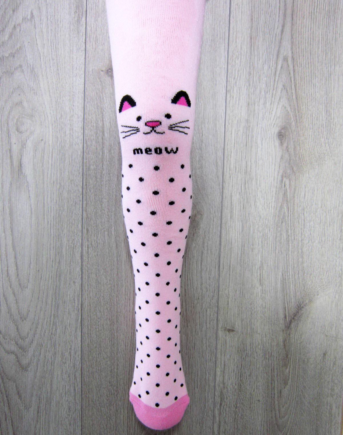 Колготки детские махровые Олми 1011м 057 Кот meow р. 20 128-134 см Розовый (65676)