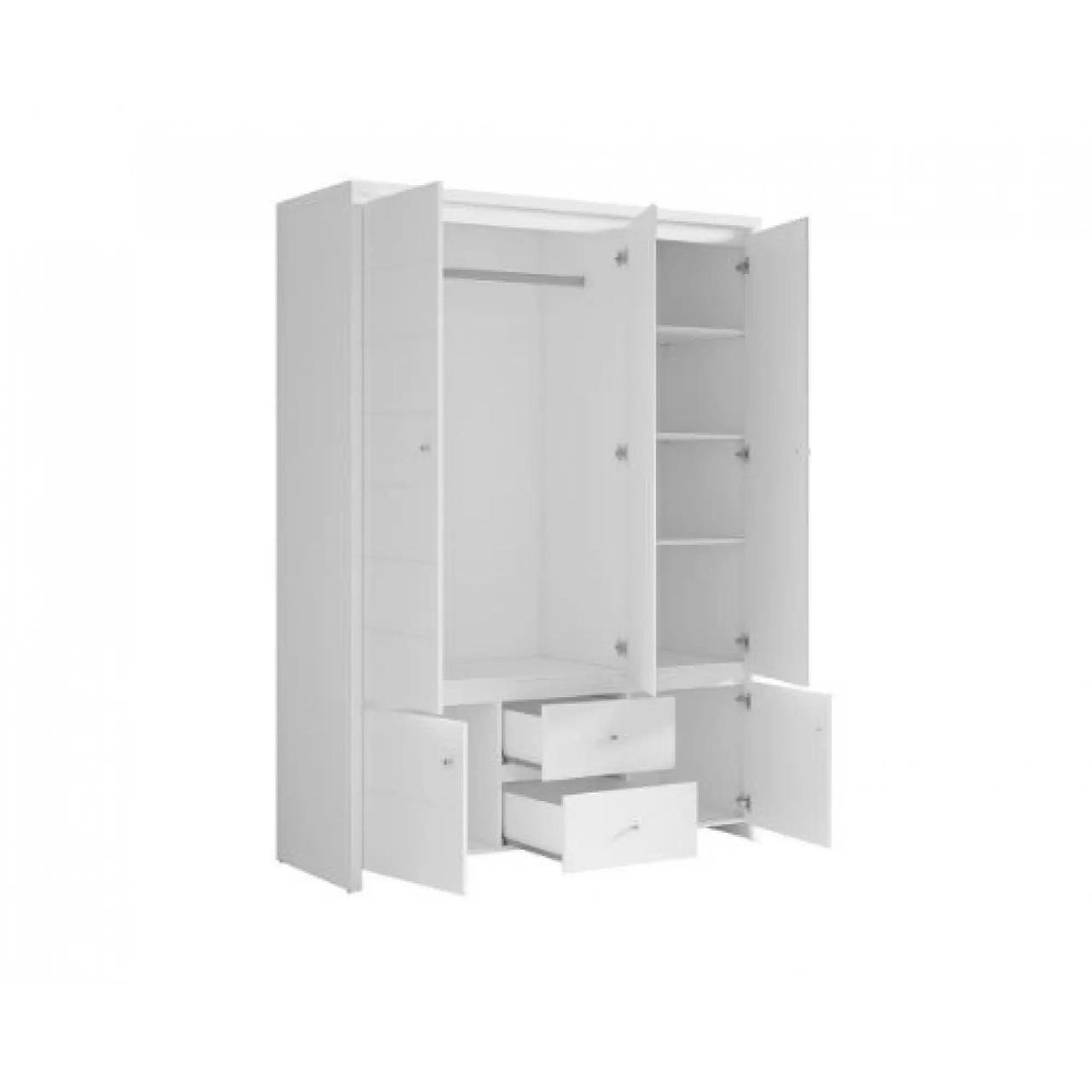 Шафа з дзеркалом ВМК Крістіна SZF5D2S Білий/Білий глянець (GRB-1797) - фото 2