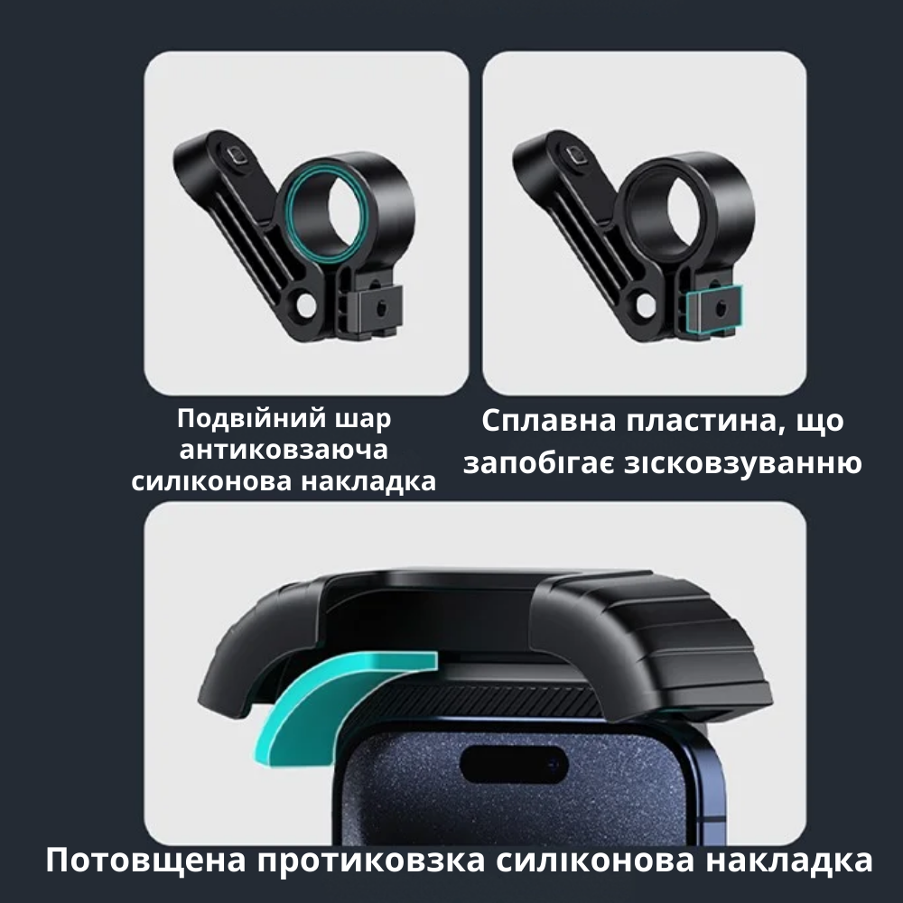 Тримач для телефона в машину Usams на кермо 4,5-6,7" Чорний (ZJ078) - фото 3 Тримач для телефона в машину Usams на кермо 4,5-6,7" Чорний (ZJ078) - фото 3